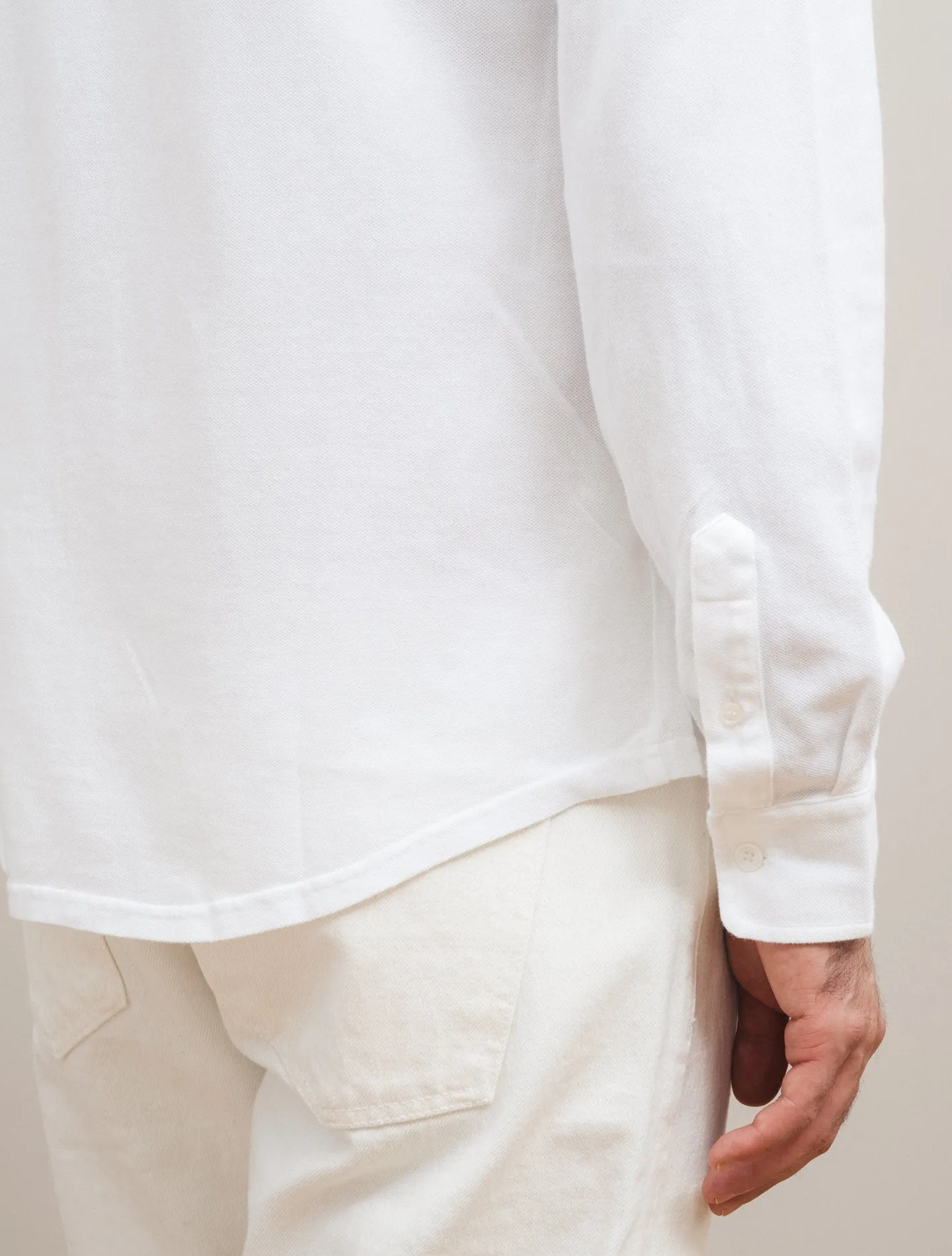Steve Organic Cotton Pique Shirt White