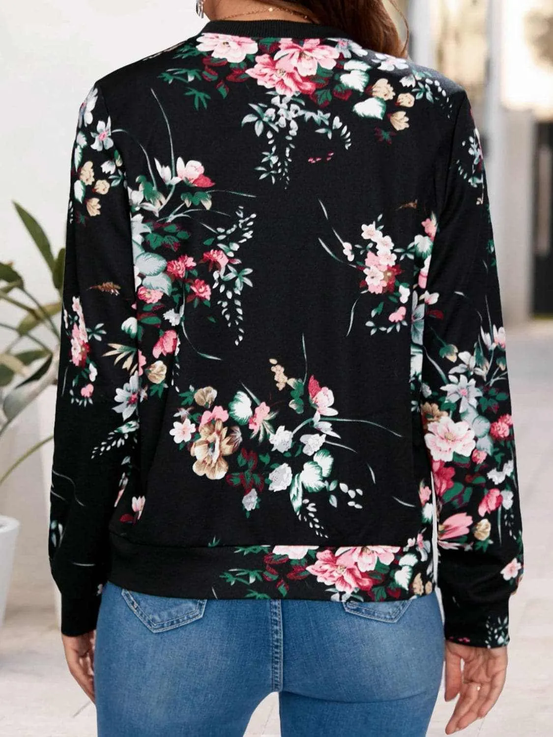 Stylish printed long sleeve jacket