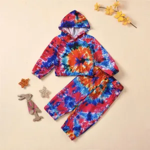 Unisex Hooded Tie-dye Long Sleeve Top & Trousers Toddler Wholesale