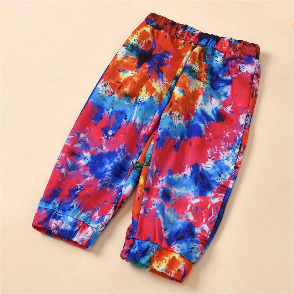 Unisex Hooded Tie-dye Long Sleeve Top & Trousers Toddler Wholesale