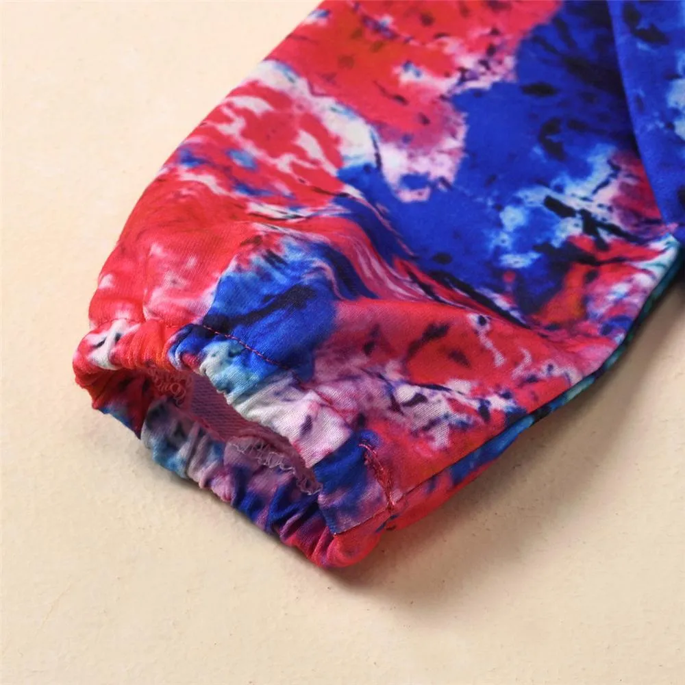 Unisex Hooded Tie-dye Long Sleeve Top & Trousers Toddler Wholesale