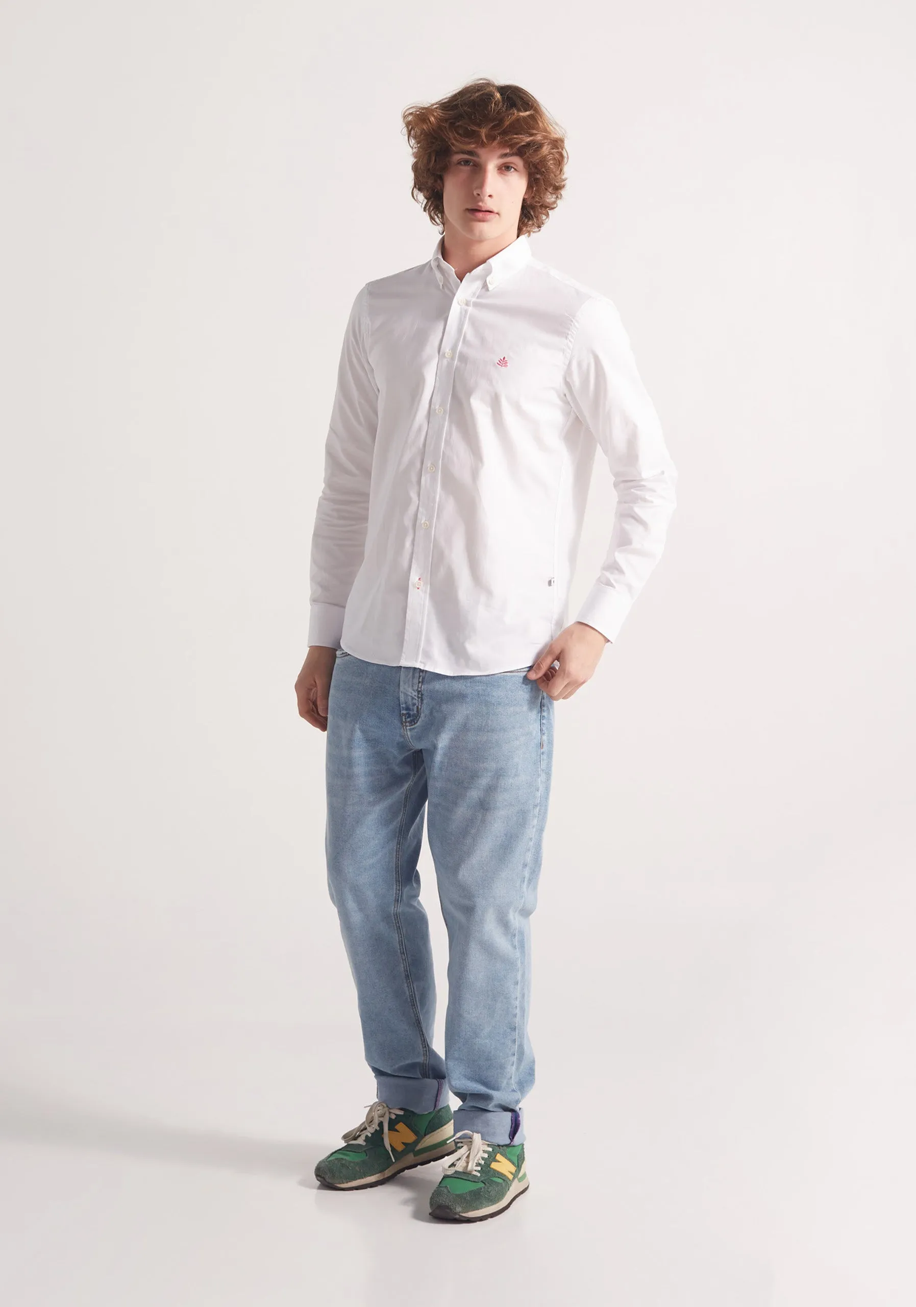 Whitman White Button Down Collared Shirts