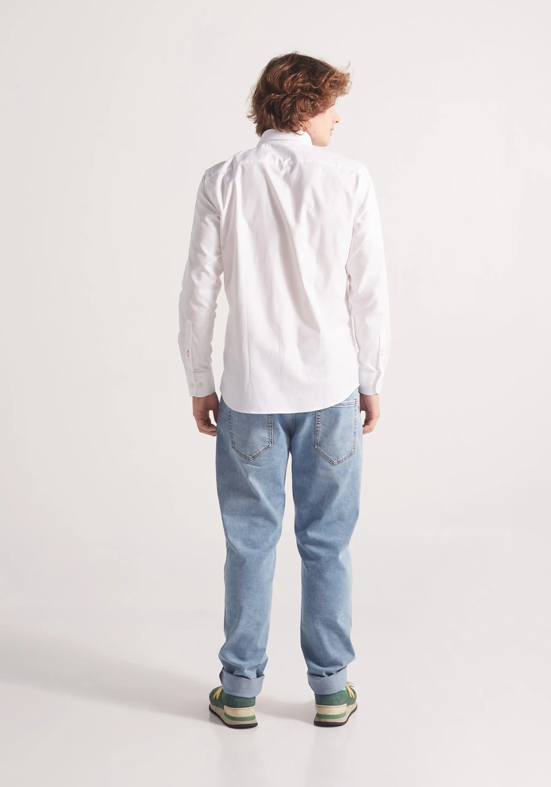 Whitman White Button Down Collared Shirts
