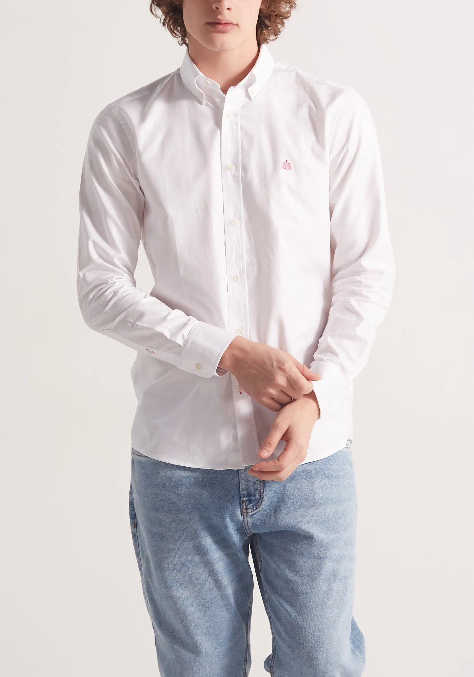Whitman White Button Down Collared Shirts