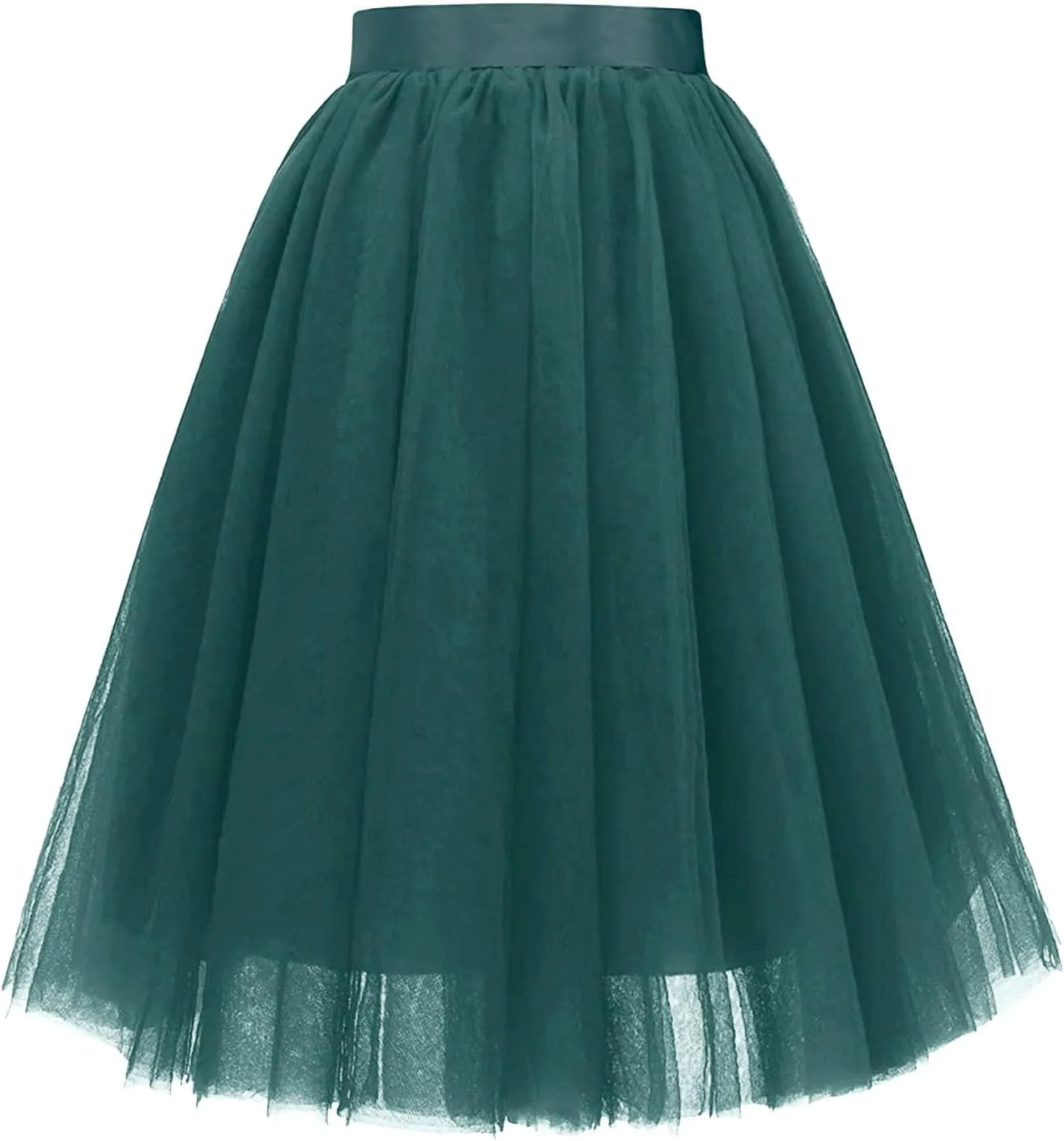 Women's A-Line High Waisted Midi Skirt Women's Classic Layered Tulle Skirt for Adult Teen Swim Skirt Bottoms for