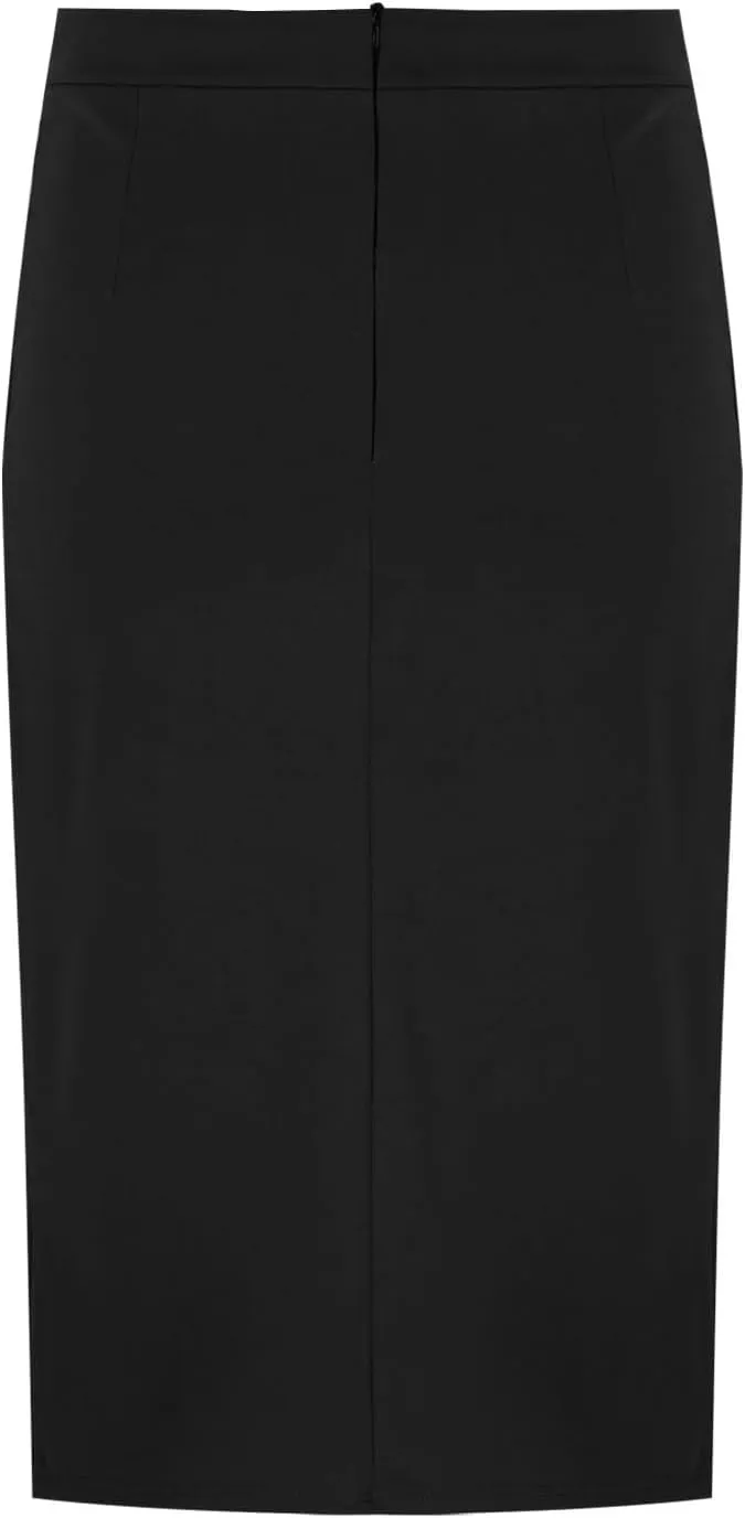 Women's Pencil Skirt Solid Color High Waist Office Bodycon Knee Length Midi Skirts Casual Trendy Business Work Skirt