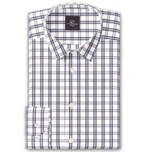 Wrinkle-free Black and Blue Checks - Long Sleeve