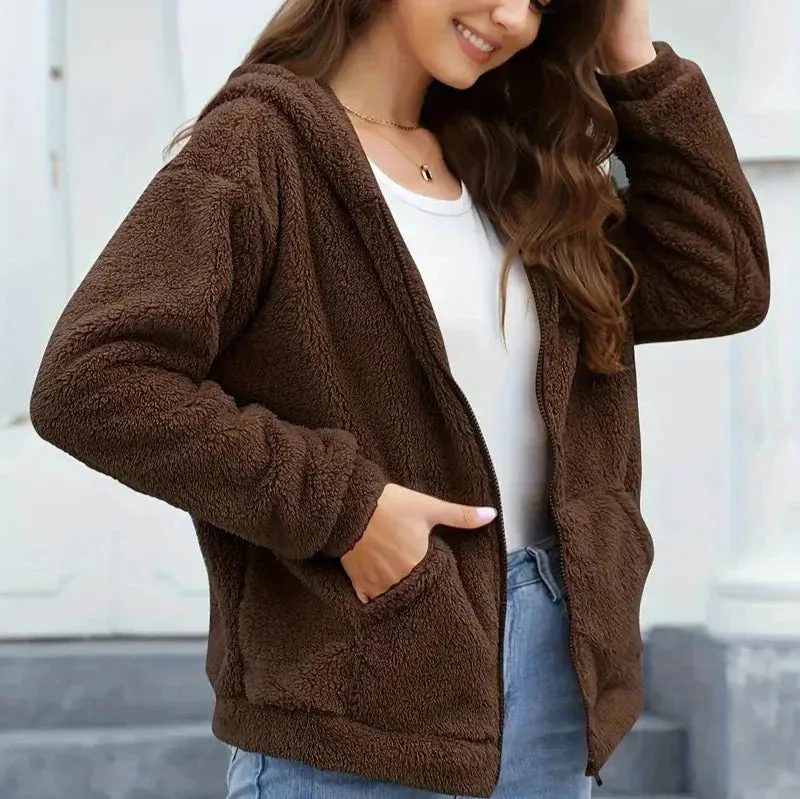Zachte Fleece Rits Hoodie