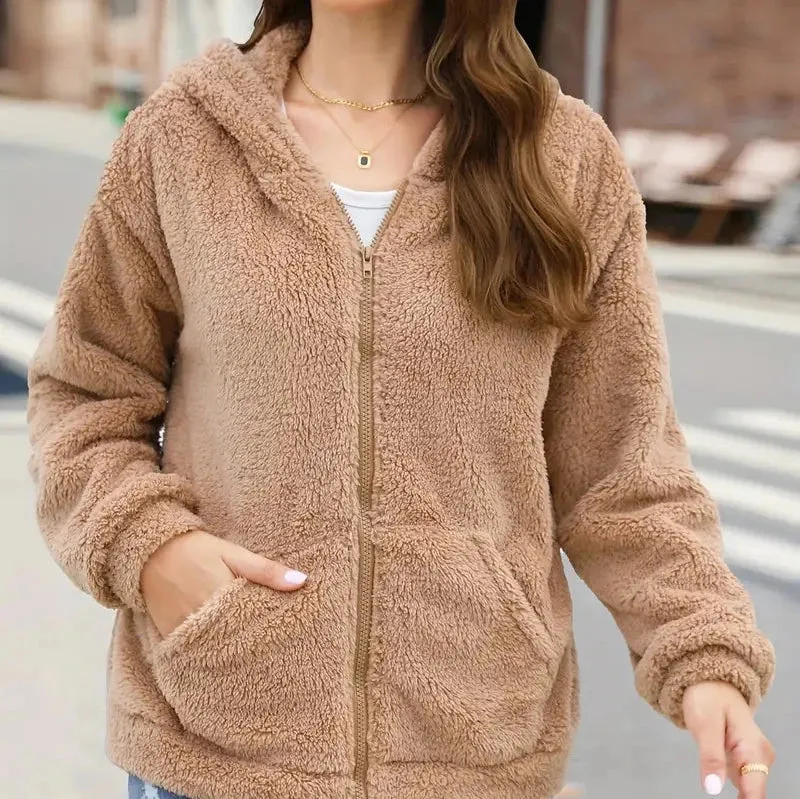 Zachte Fleece Rits Hoodie